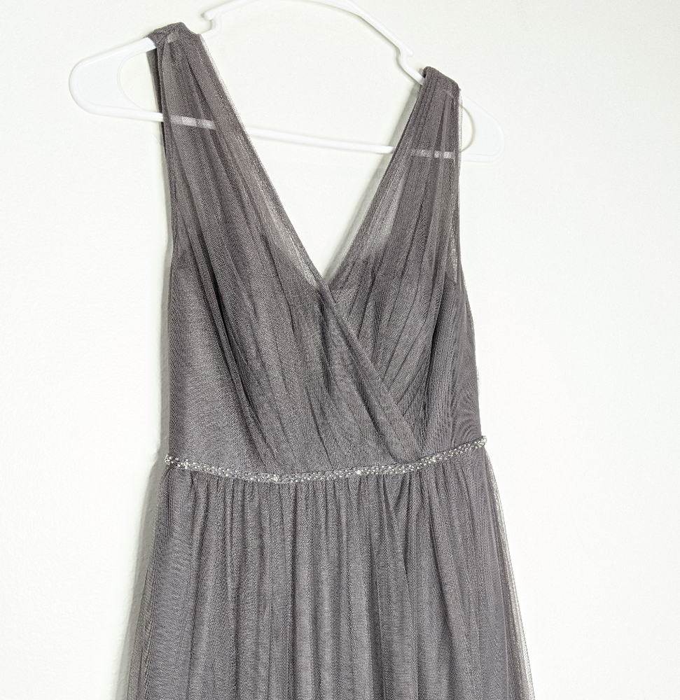 Watters Grey Chiffon Dress size 2 - Picture 4 of 7